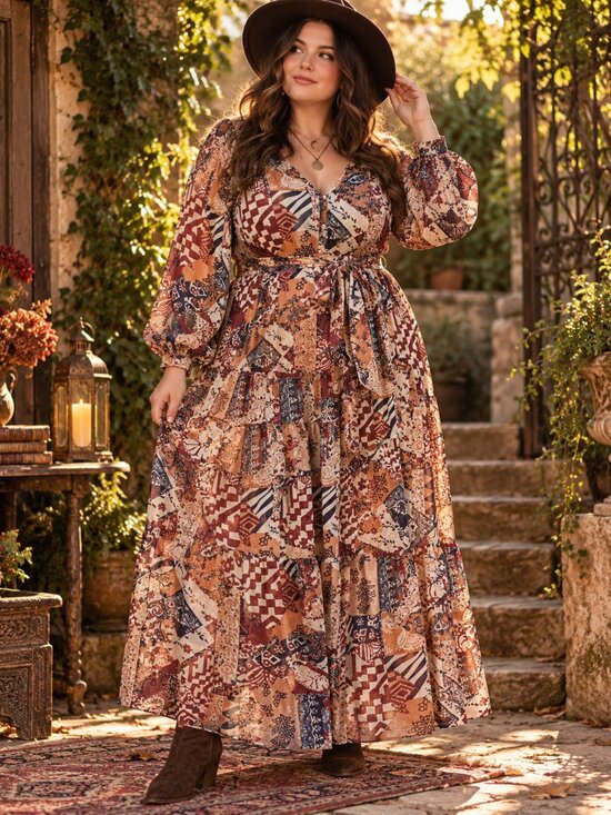 Soft Surroundings Dresses & Skirts - Soft Surroundings Hailey Patchwork Paisley Sheer Maxi Dress XL Boho